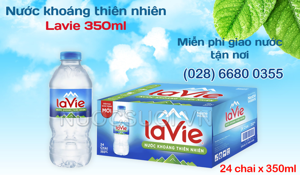 Nước Lavie 350ml (Thùng 24 chai) - Freeship!