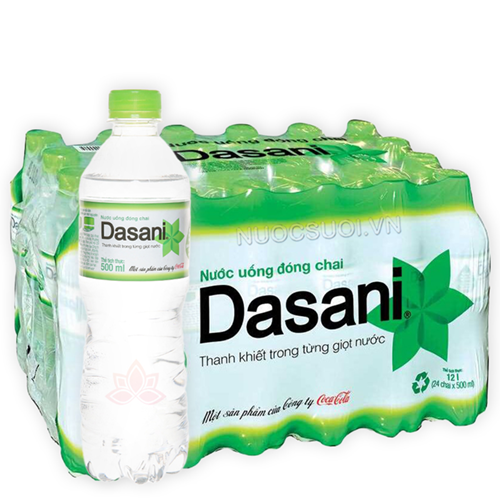 nước Dasani 500ml, thùng 24 chai, Dasani, 500ml, nước suối, Coca-Cola, nước suối đóng chai, freeship tại TPHCM, nước đóng chai, nước tinh khiết