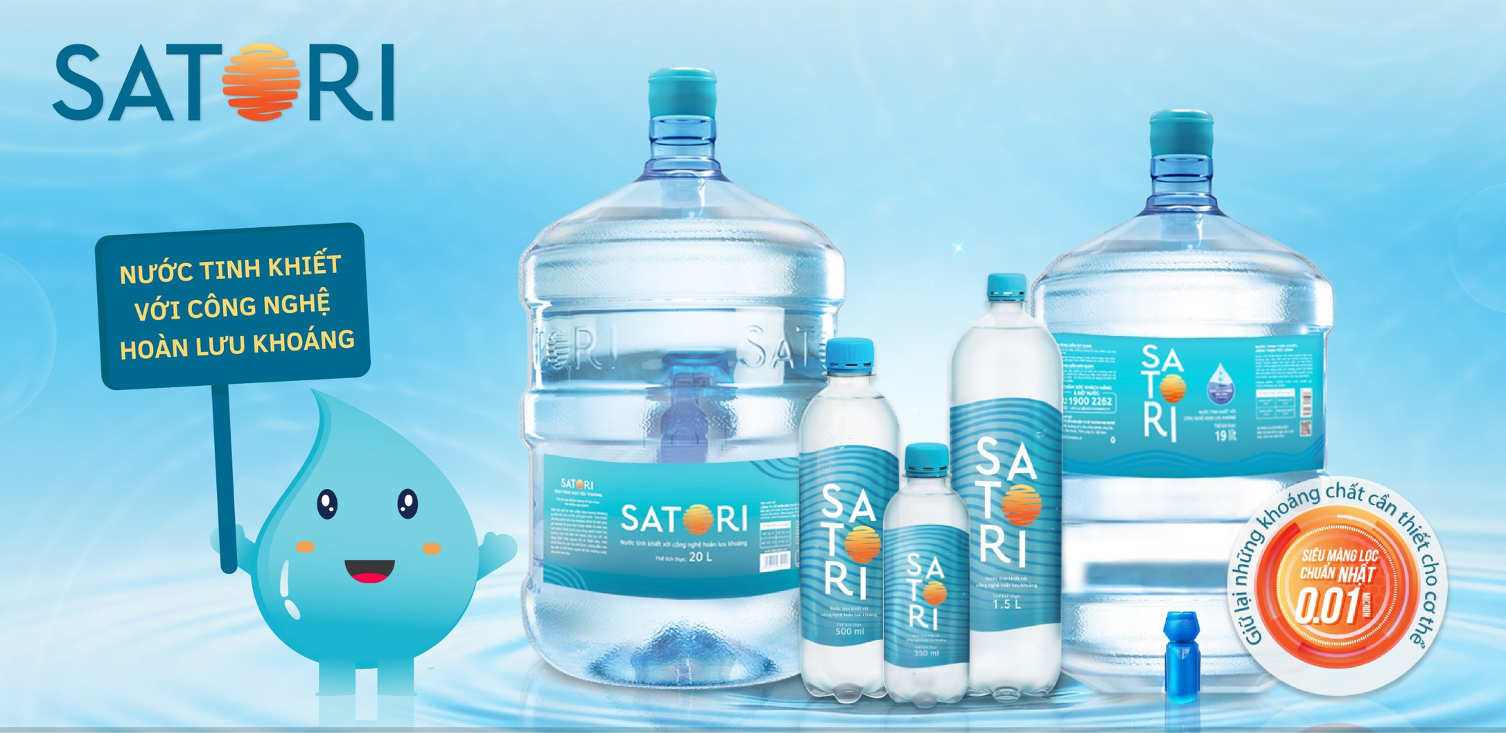 Nước Satori - Nước tinh khiết công nghệ hoàn lưu khoáng chất lượng cao