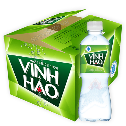 Nước khoáng Vĩnh Hảo có ga 500ml (Thùng 24 chai) - Freeship!