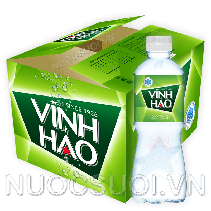 Nước khoáng Vĩnh Hảo có ga 500ml (Thùng 24 chai) - Freeship!