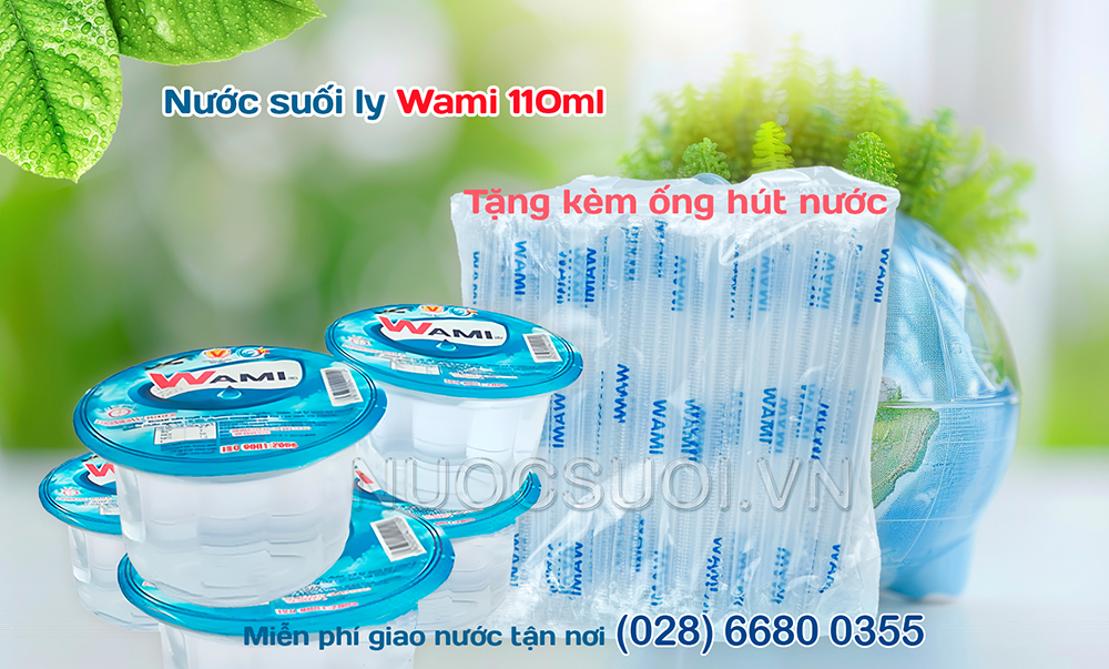 nước suối ly wami 110ml, wami, 110ml, nước uống đóng ly, sử dụng trong đám tiệc, tiếp khách, freeship tại TPHCM, nước đóng ly, nước suối dạng ly, nước tinh khiết