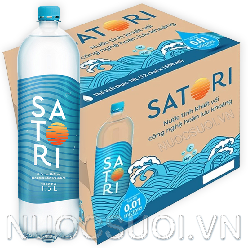 Nước Satori 1.5L (1,5 lít x 12 chai) - Freeship!