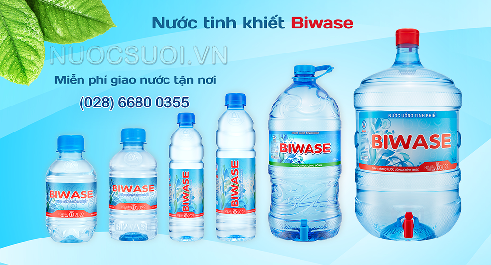 nước Biwase 20L, nước Biwase 19L, Biwase, giá rẻ, freeship tại TPHCM, nước bình 20l, nước uống đóng chai, 250ml, 350ml, 500ml, 1.5L, 5L, nước tinh khiết